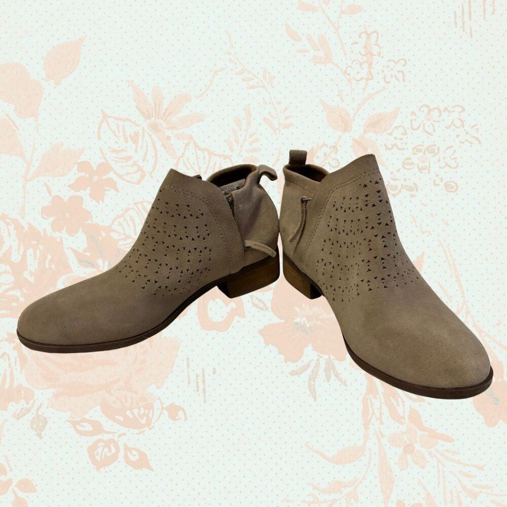 Tom's Ankle Booties Women’s Taupe Suede Size 7 Desert